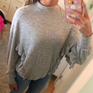Gray High-Necked Sweater